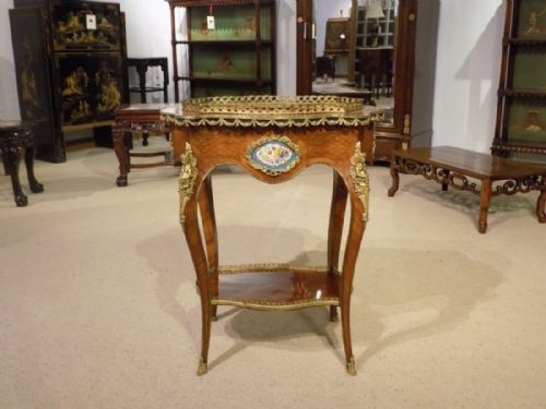 fig 1. A French 19th Century Kingwood Jardiniere With Sevres Plaques signed Vervelle Audot