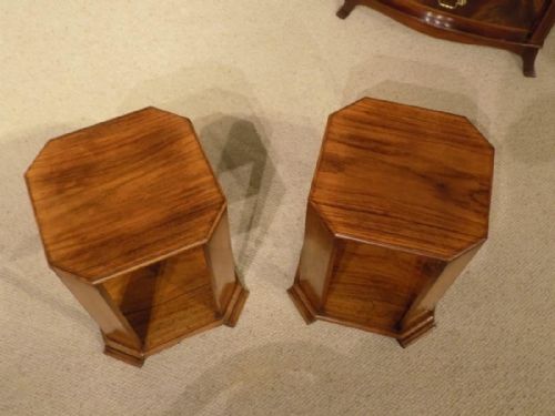 A Good Pair of Teak Art Deco Period Colonial Side Tables