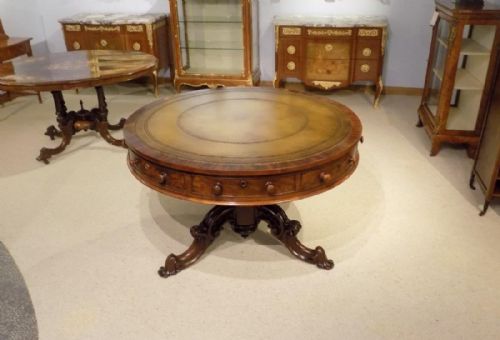 A Stunning Quality Flamed Mahogany Early Victorian Drum Table