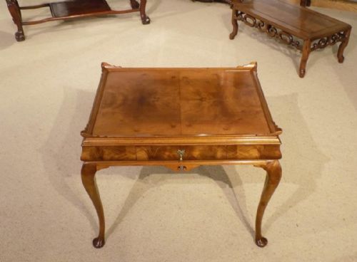 A Fine Quality Walnut Queen Anne Style Coffee Table