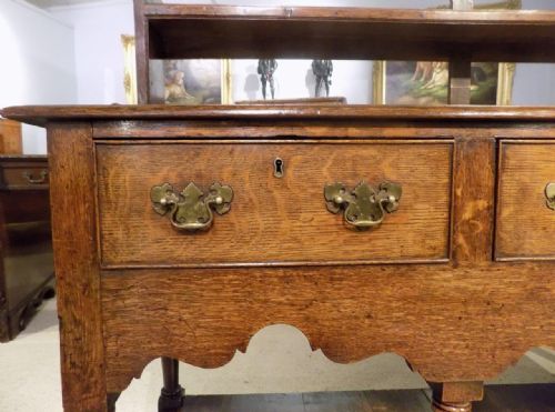 fig 1. A good George III Period Oak Welsh dresser base and rack.