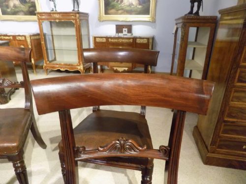 fig 1. A good set of 6 mahogany William IV Period antique dining chairs