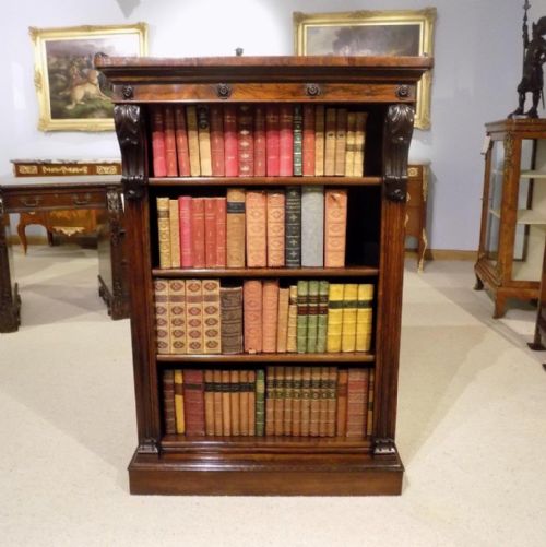 A Fine Quality Rosewood William IV Period Open Bookcase
