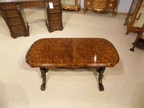 A  Burr Walnut Victorian Period Antique Coffee Table.