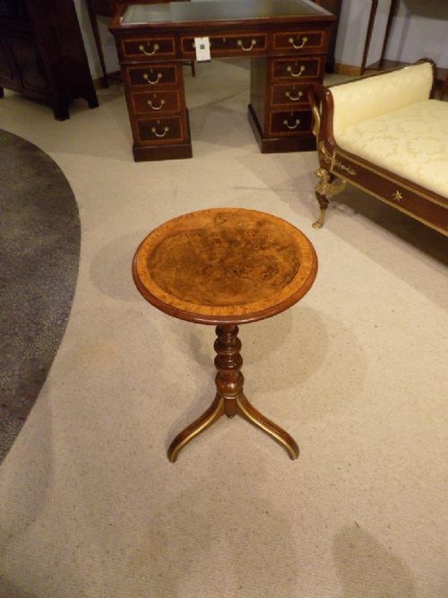 A Beautiful Burr Walnut and Amboyna Victorian Period Wine Table.