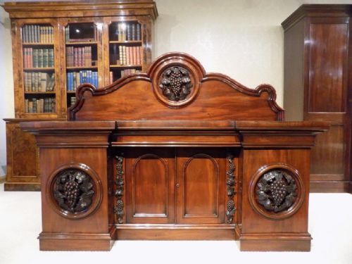 A Superb Quality Figured Mahogany Victorian Period Four Door Antique Sideboard