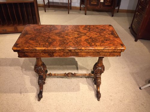 A Beautiful Burr Walnut Victorian Period Fold Games/card Table.