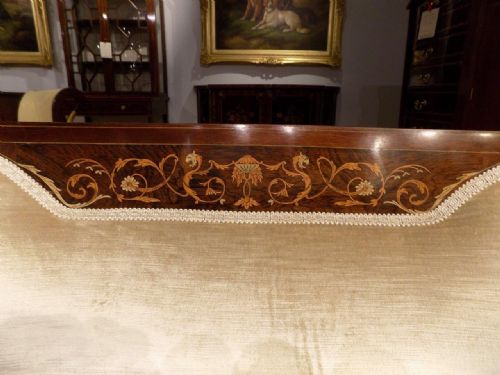 fig 1. A fine quality mahogany, rosewood & marquetry inlaid Edwardian Period sofa.