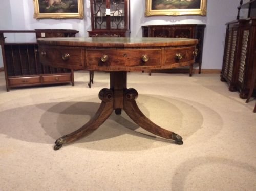fig 1. A Good Rosewood Regency Period antique revolving drum table.