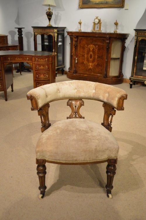 An Oak Victorian Period Antique Desk Chair