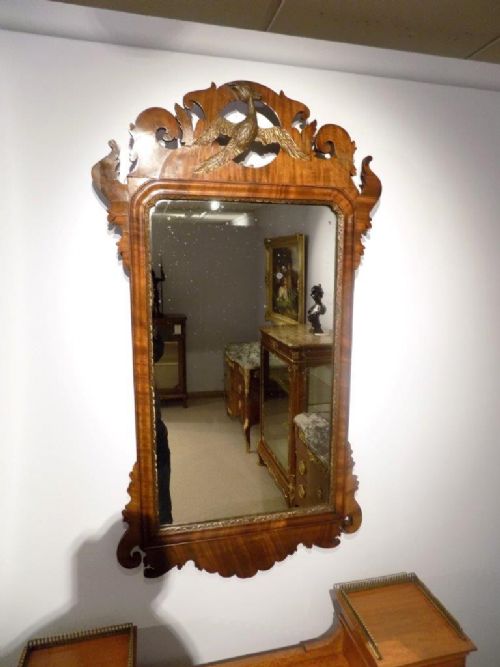A Chippendale Style George III Period Mahogany Pierced Fretwork Mirror.