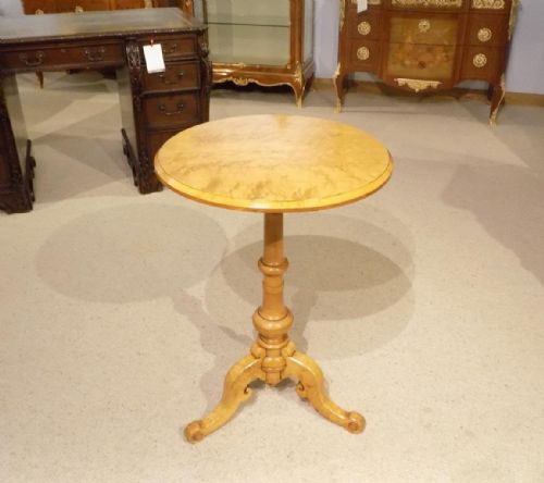 An Unusual & Rare Victorian Period Birds Eye Maple Tripod Table