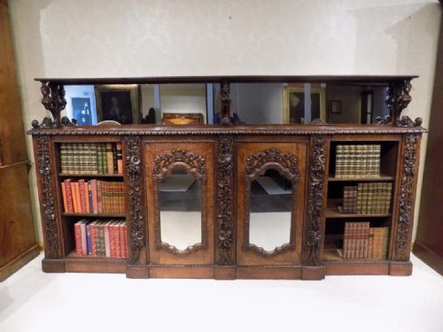 A Large Scale Mahogany Regency Period Open Bookcase/chiffonier.