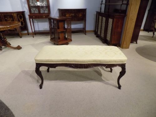 A Mahogany Late Victorian Period Stool by Edwards & Roberts of London.