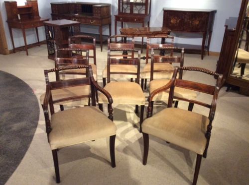 A Set of 8 Mahogany Regency Period Dining Chairs