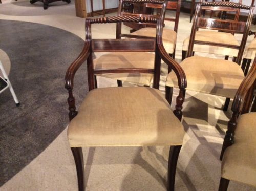 fig 1. A Set of 8 mahogany Regency Period dining chairs