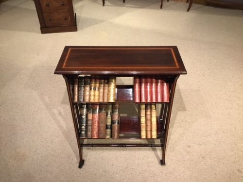 A Small Mahogany & Satinwood Inlaid Edwardian Period Book Trough