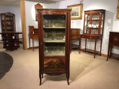 A Fine Quality Mahogany & Ormolu Mounted French Vernis Martin Vitrine.