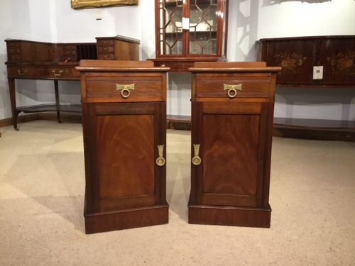 A Good Pair of Walnut Victorian Period Antique Bedside Cabinets.