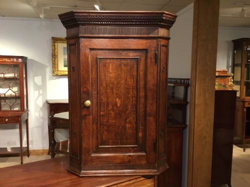 An Oak George III Period Antique Corner Cupboard