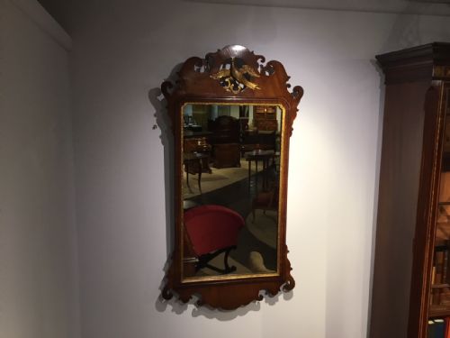 A Mahogany George III Period Chippendale Style Wall Mirror