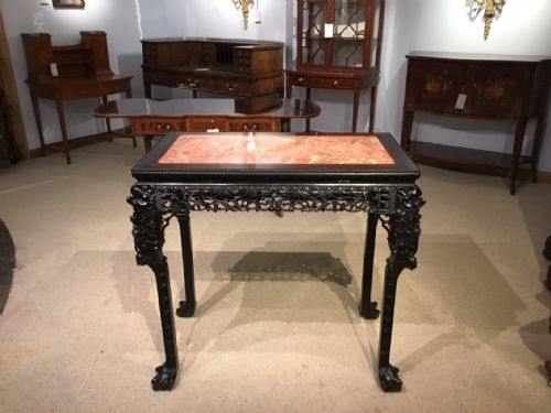 A Good Chinese Hardwood Marble Inset Console Table.