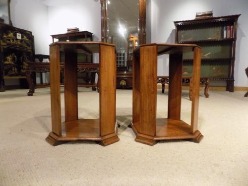 A Good Pair of Teak Art Deco Period Colonial Side Tables