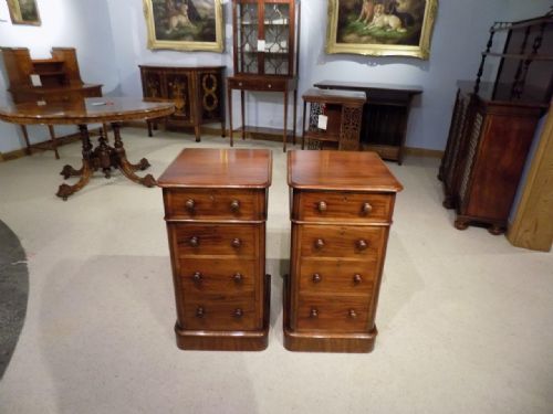 A Fine Quality Pair of Mahogany Victorian Period Antique Bedside Chests
