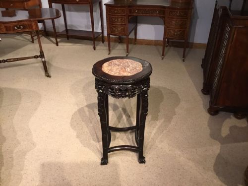 A 19th Century Hardwood Chinese Carved Jardiniere Stand.