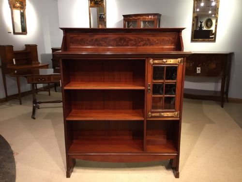 A Beautiful Mahogany Arts & Crafts Period Open Bookcase/cabinet by Shapland & Petter of Barnstaple