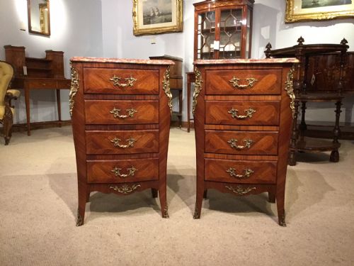 A Fine Pair of Late 19th Century French Kingwood & Ormolu Mounted Bedside Chests