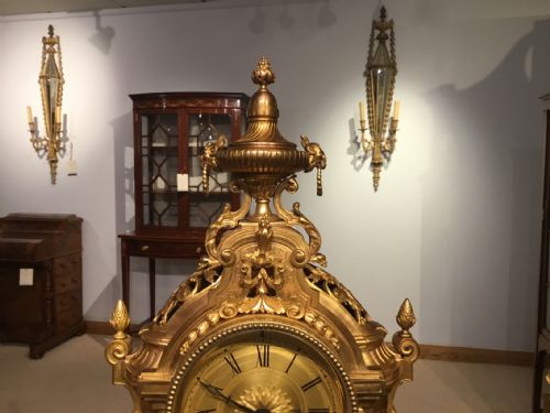 fig 3. A Beautiful Late 19th Century French ormolu clock garniture with a Japy Freres movement.
