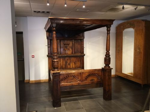 An Oak Elizabethan Style Four Poster Bed Made Circa 1900