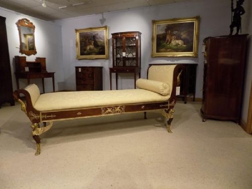 A Stunning Quality Mahogany and Ormolu Mounted French Empire Daybed