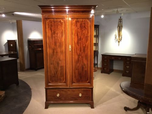 A Mahogany Inlaid Edwardian Period Compactum Wardrobe