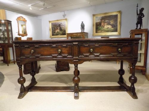 An Oak Jacobean Style Two Drawer Antique Dresser Base