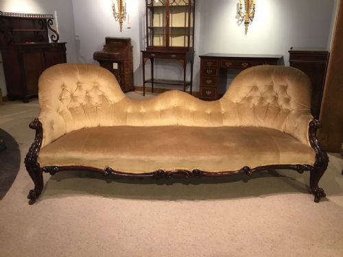 A Large Scale Rosewood Victorian Period Chaise Longue