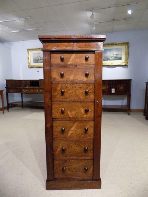 A Superb Quality Rosewood Victorian Period Wellington Chest.