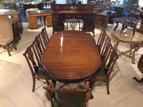 A Superb Quality Mahogany Chippendale Revival Dining Room Suite