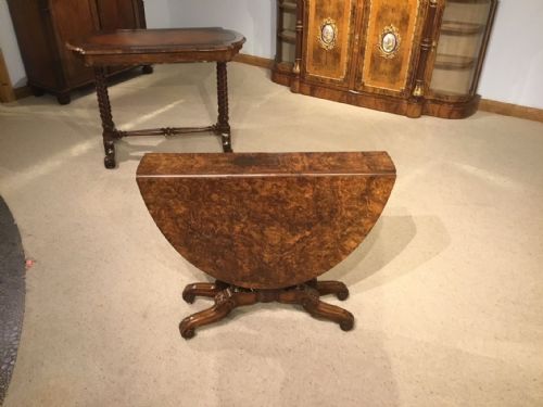 A Superb Quality Burr Walnut Victorian Period Sutherland Table.