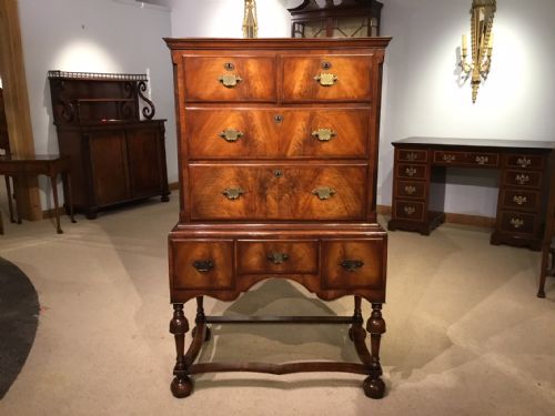 A Fine Quality Walnut George I Style Chest on Stand