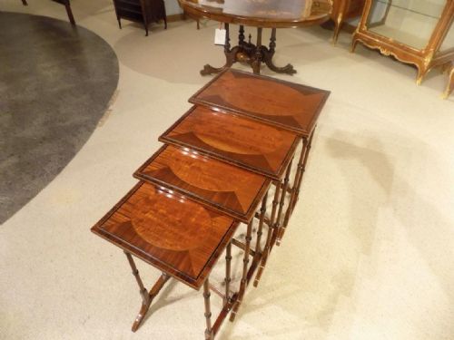 A Fine Quality Edwardian Period Mahogany Quartetto Nest of Four Tables.