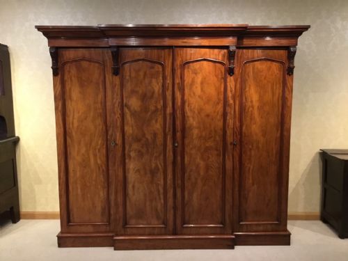 A Superb Quality Mahogany Victorian Period Breakfront Wardrobe