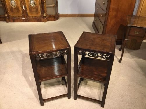 A Pair of Chinese 19th Century Hardwood Stands