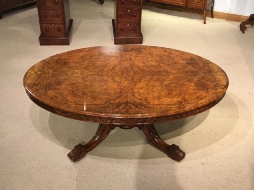 A Superb Large Burr Walnut Victorian Period Coffee Table