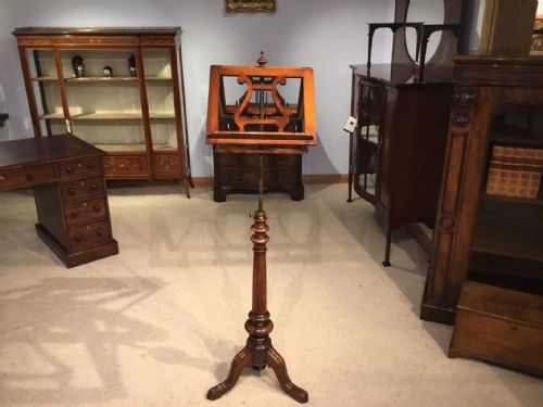 A Walnut Victorian Period Adjustable Duet Music Stand