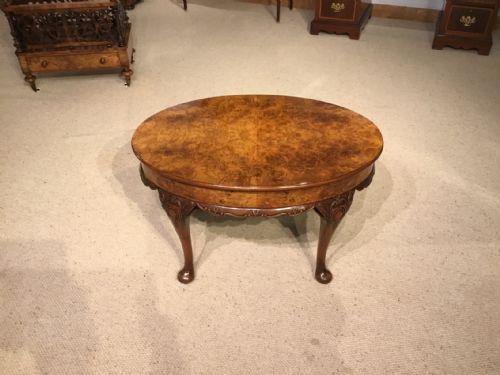 A Burr Walnut 1920s Period Oval Coffee Table