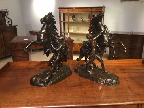 A Pair of Classical 19th Century French Bronze Marley Horses