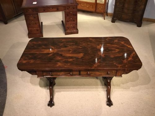 A Fine Quality Rosewood Regency Period Library Table.