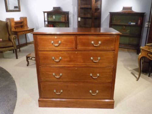 A Beautiful Mahogany Inlaid Edwardian Period Antique Chest of Drawers